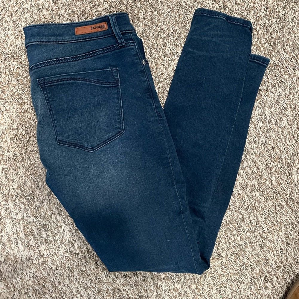 Dark blue Express jeans worn a handful of times.